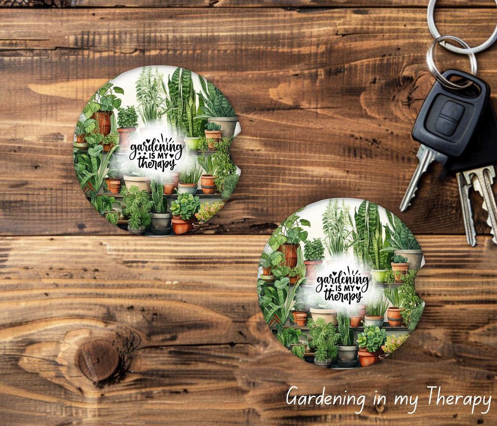 Plant Themed Car Coasters - 2 pack
