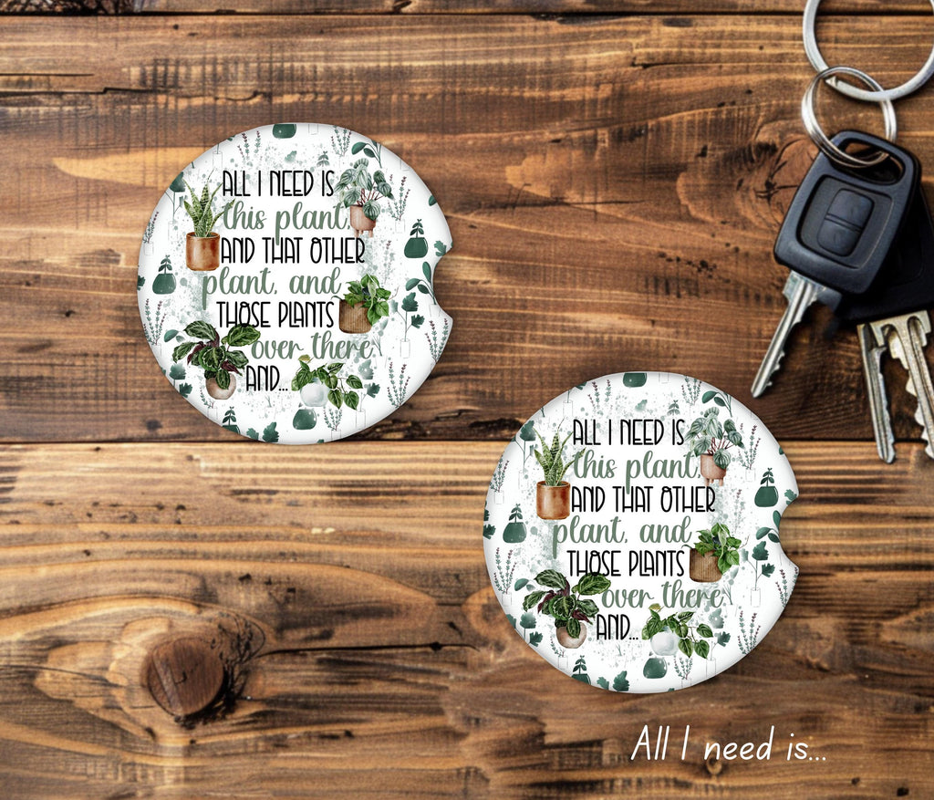 Plant Themed Car Coasters - 2 pack