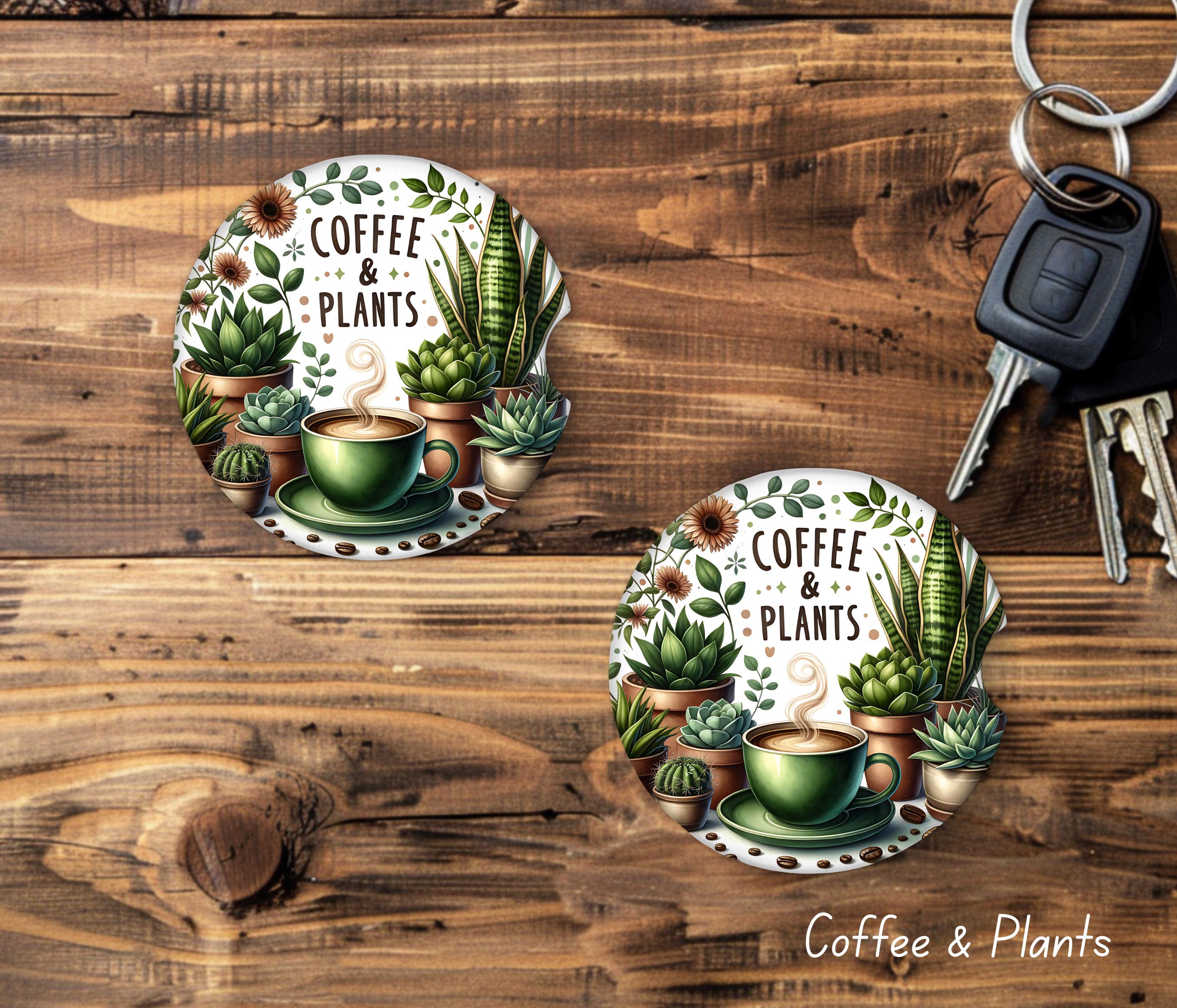 Plant Themed Car Coasters - 2 pack